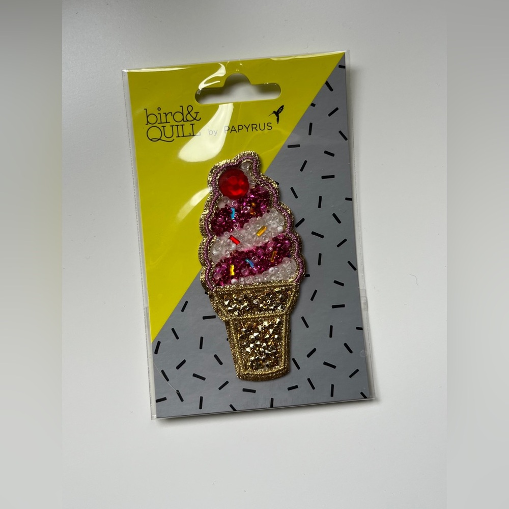 Brand New Ice Cream Sequin Self Adhesive Patch Perfect for Laptop, Cell, Bags